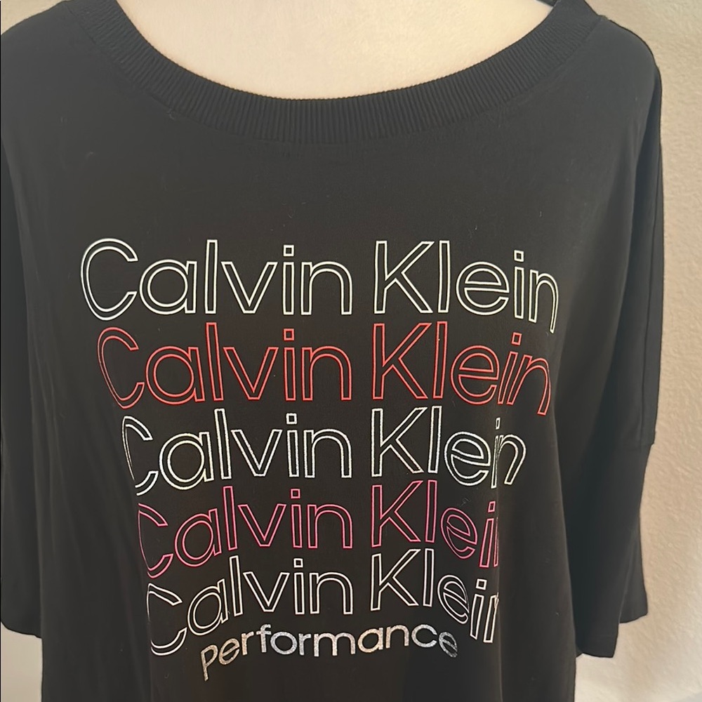 Calvin Klein Black and Red Tee - Picture 2 of 9